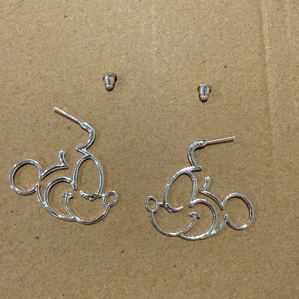 Silver Mickey Mouse Earrings